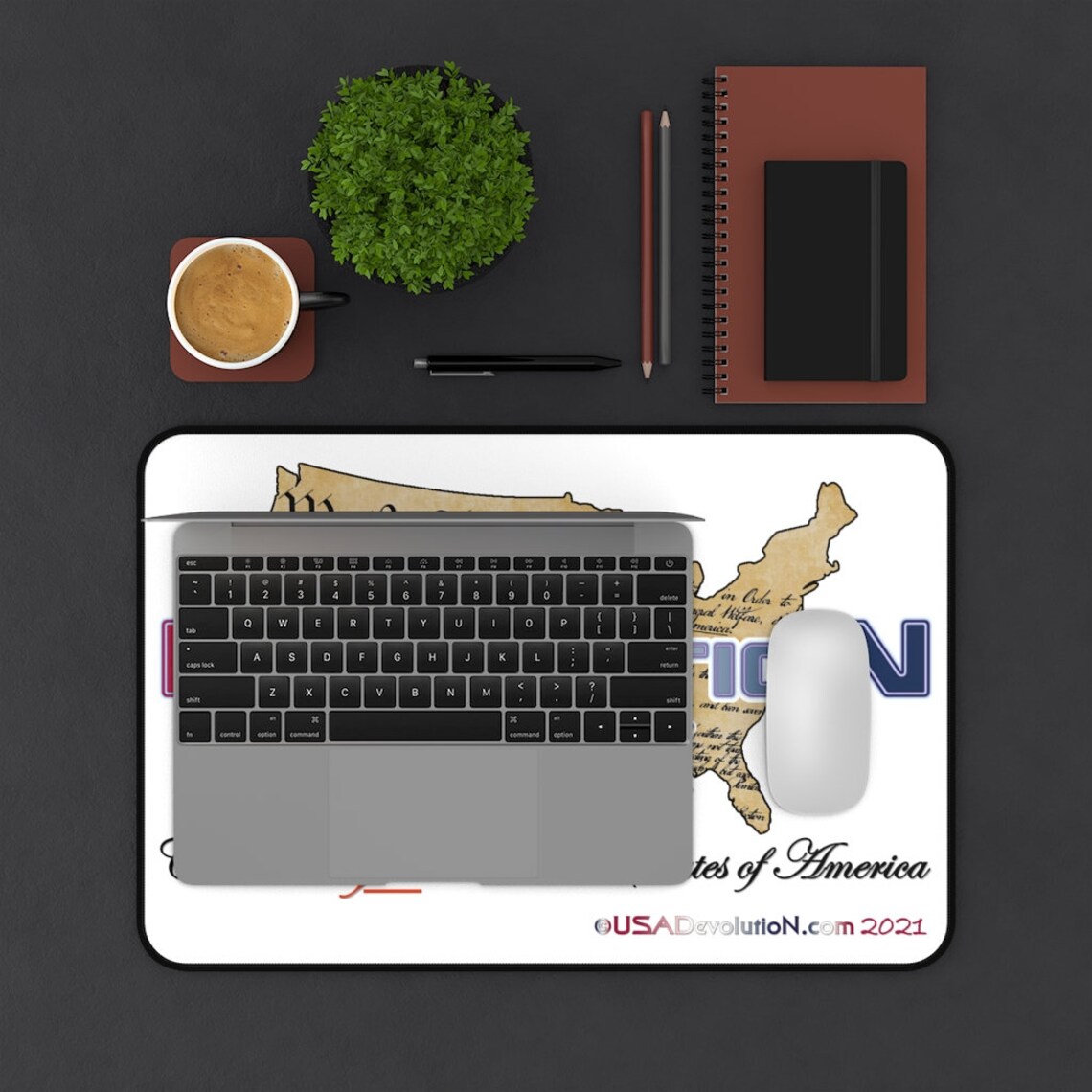Devolution, USA Map, Constitution white Desk Mat - Etsy