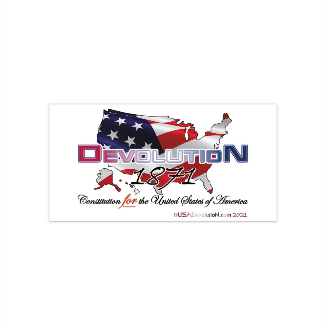 Devolution, USA Map, US Flag White Bumper Sticker - Etsy España