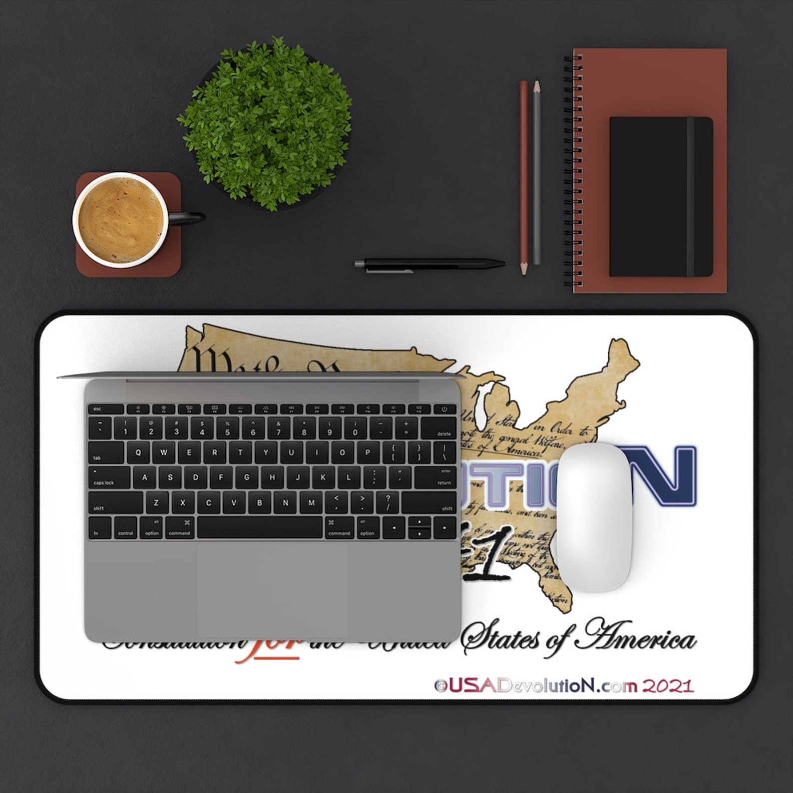Devolution, USA Map, Constitution white Desk Mat - Etsy