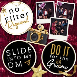 Social Media Photo Booth Prop Set, Custom Photo Booth Props, 360 Photo Booth Props, Props for Photo Props