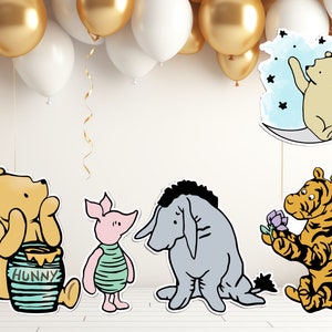 Classic Winnie the Pooh Themed Set, Vintage Pooh Standee Party Props, Bear Baby Shower Decoration