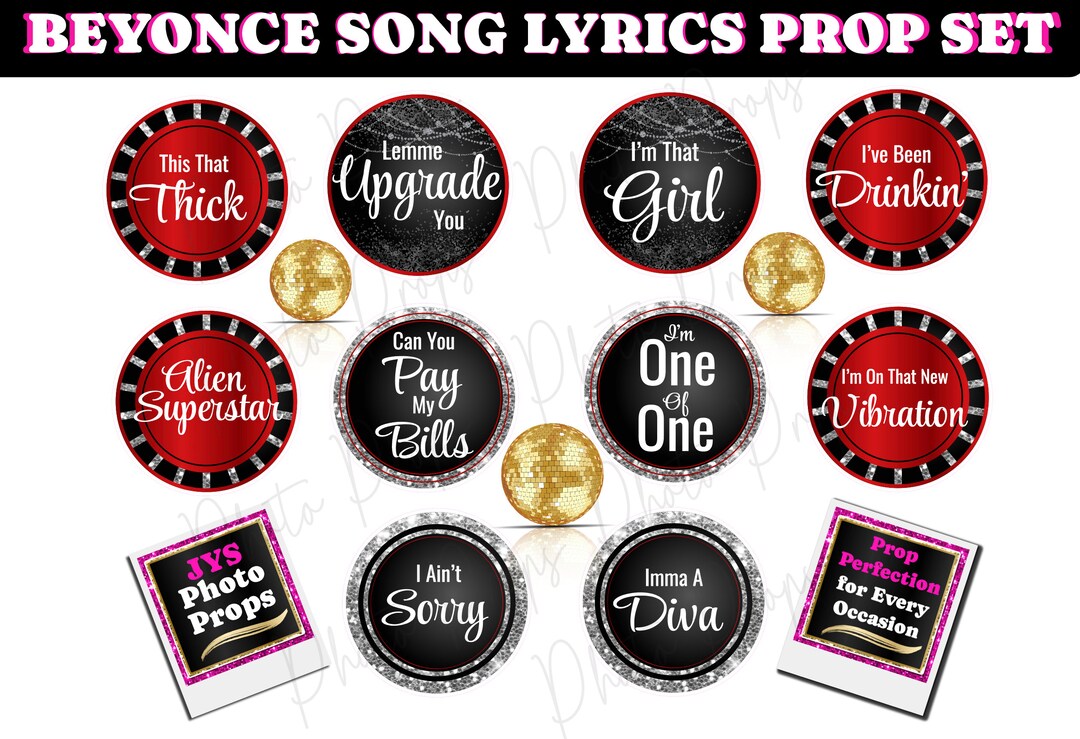 Beyonce Photo Booth Props, Custom Photo Booth Props, 360 Photo Booth ...