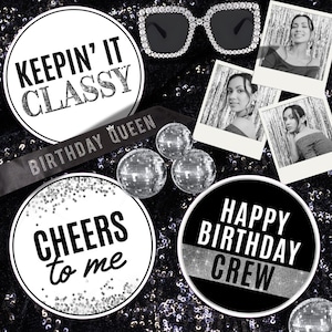 Birthday Glam Photo Booth Prop Set, Custom Birthday Photo Booth Props, 360 Photo Booth Props, Props for Photo Booths