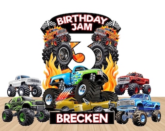 Monster Truck Props, Monster Truck Themed Party Decor, Boys Birthday Party Decor, Indoor Party Props, Custom Party Props