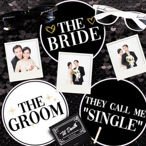 Wedding Photo Booth Prop Set, Marriage Props, Bridal Photo Booth Props, Photo Props for Photo Booth, Photo Booth Signs