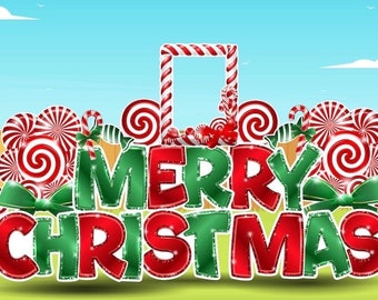 Oversized Merry Christmas Yard Card Display: 7-piece Sign Set - Etsy