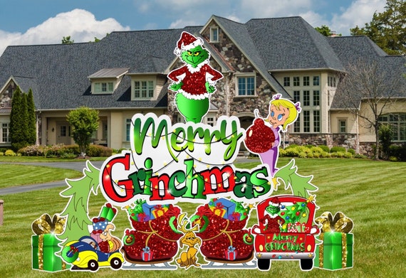 Christmas Grinch Lawn Signs