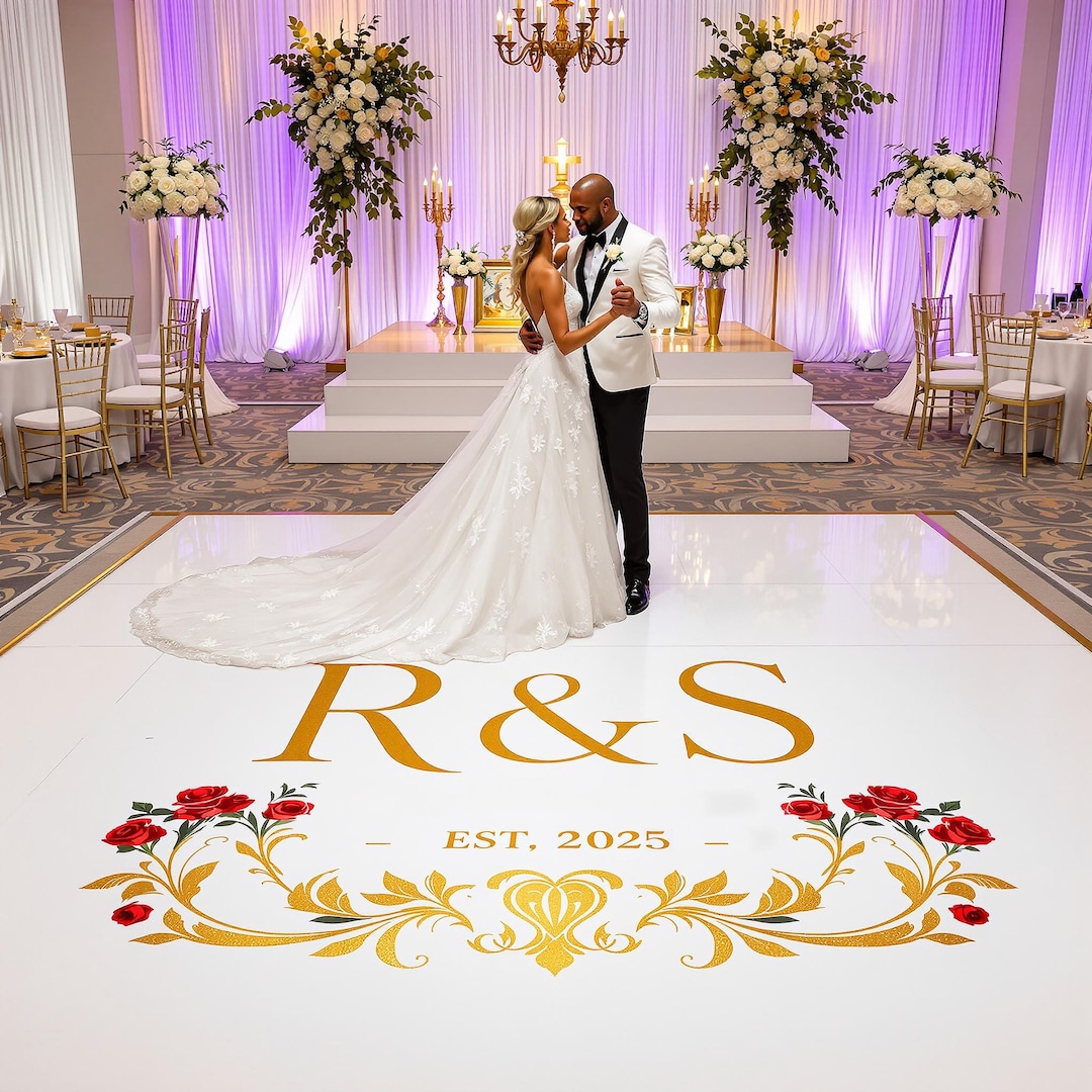 Custom Dance Floor Decal, Personalized Event Sticker, Removable Vinyl ...