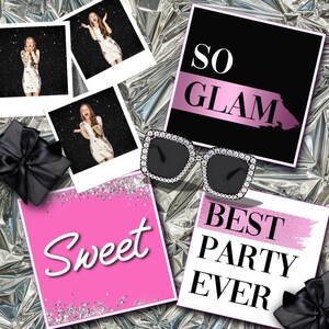 Sweet 16 Glam Photo Booth Prop Set, Custom Birthday Photo Booth Props, 360 Photo Booth Props, Props for Photo Booths