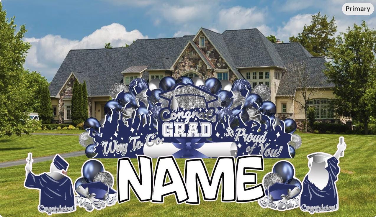 Personalized Graduation Yard Sign, Custom Colors Grad Lawn Signs, Grad ...