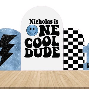 One Cool Dude Backdrop Props, 1st Birthday Themed Props, Boys Birthday Party Decor, Blue Dude Party Props, Custom Backdrop, Custom Props