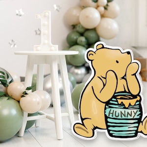 Classic Winnie the Pooh Cut Out, Vintage Pooh Standee Party Prop, Bear Baby Shower Decoration