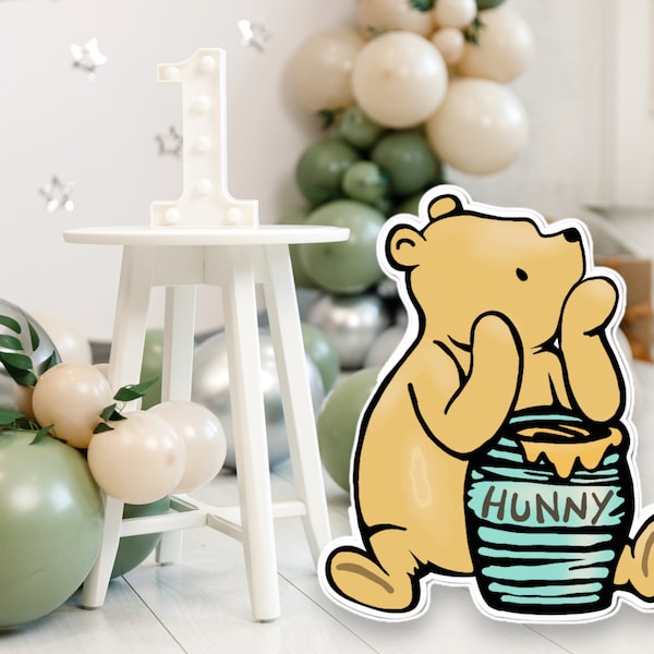 Classic Winnie the Pooh Cut Out, Vintage Pooh Standee Party Prop, Bear Baby Shower Decoration