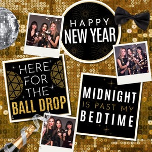 New Years Photo Booth Prop Set, Custom Photo Booth Props, 360 Photo Booth Props, Props for Photo Booths