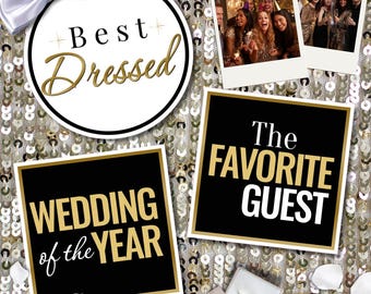 Luxe Wedding Photo Booth Props, Marriage Props, Props for Photo Booth, Bridal Photo Booth Props, Photo Booth Signs