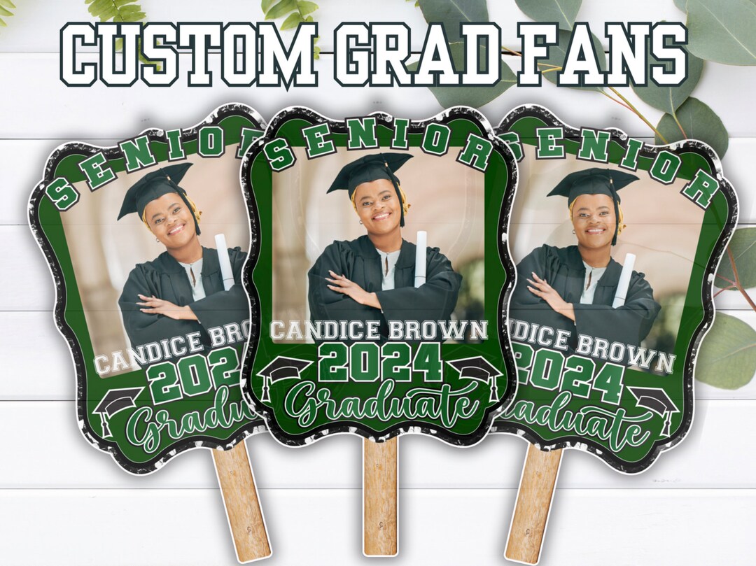 GRAD FANS Custom, Graduation Fan, Graduation Party Decor, Custom ...