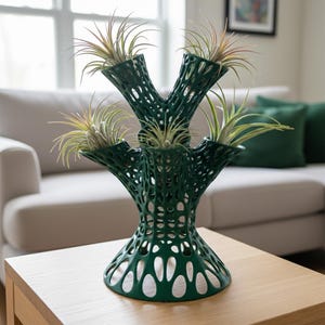 Soporte para plantas de aire Voronoi: moderno expositor para 6 plantas imagen 2