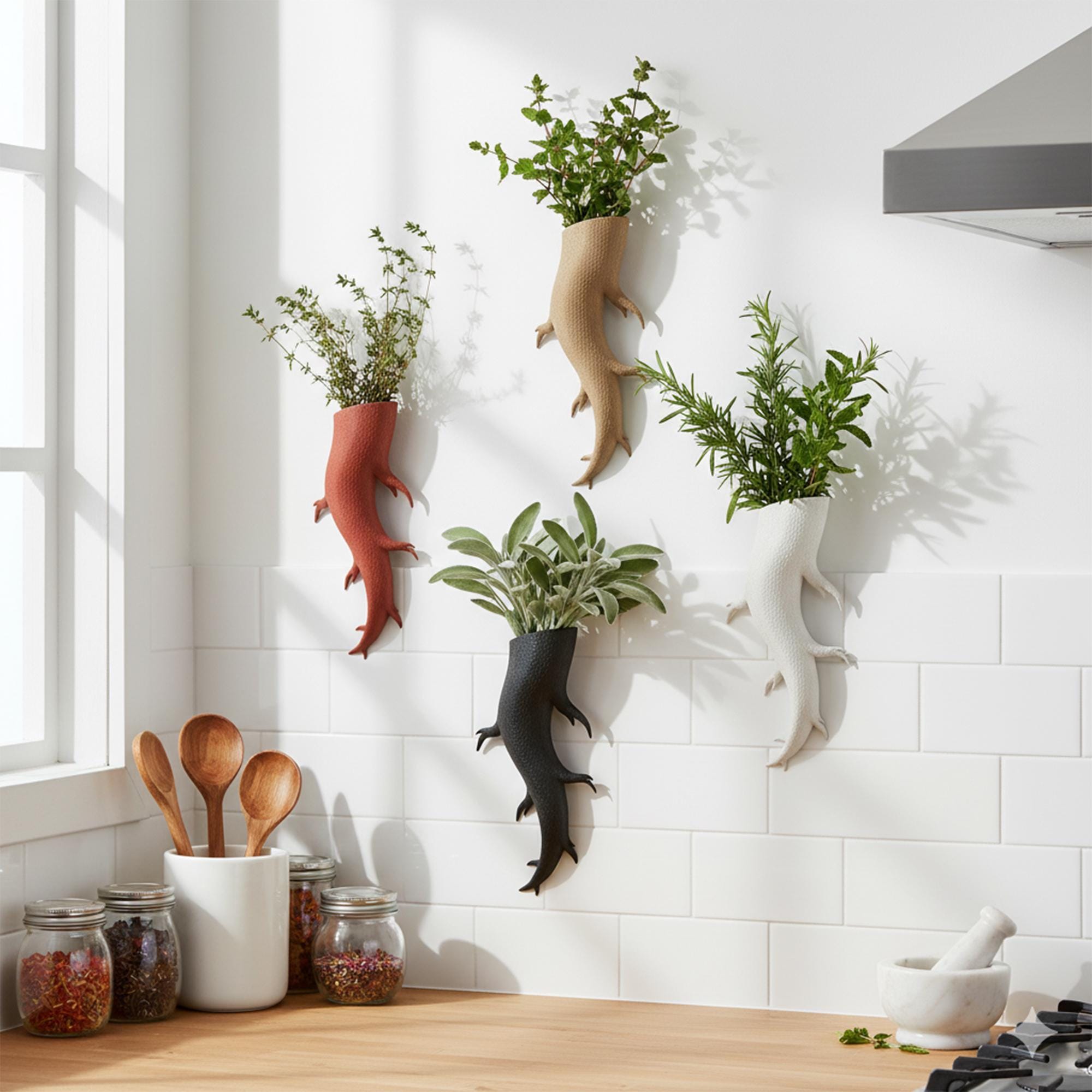 Unique Wall-mounted Root Vase for Artificial Plants, Hanging
