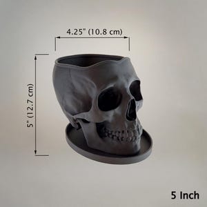 Skull Planter with Drainage & Saucer - 4 Sizes, 14 Colors, Unique Macabre Home Decor image 18