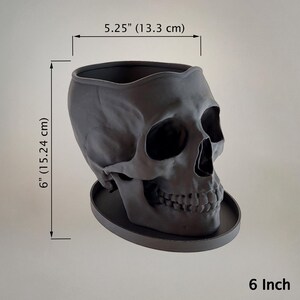 Skull Planter with Drainage & Saucer - 4 Sizes, 14 Colors, Unique Macabre Home Decor image 16