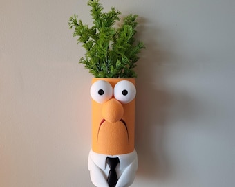 Jardinière murale bécher avec tête muppet : vase en pot amovible de 23 cm (9 po.)