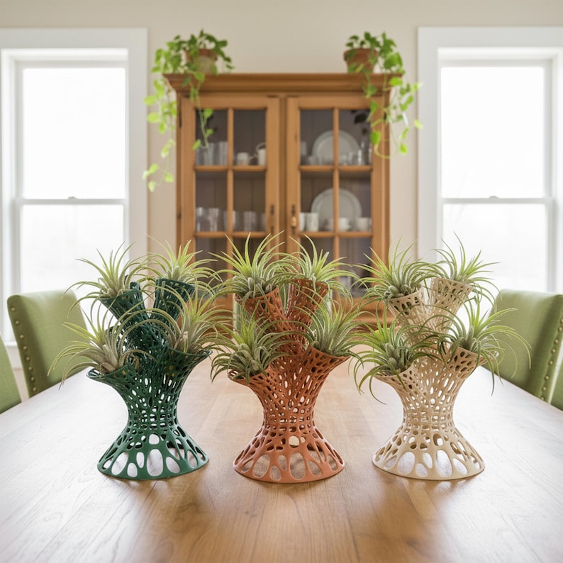Soporte para plantas de aire Voronoi: moderno expositor para 6 plantas imagen 3
