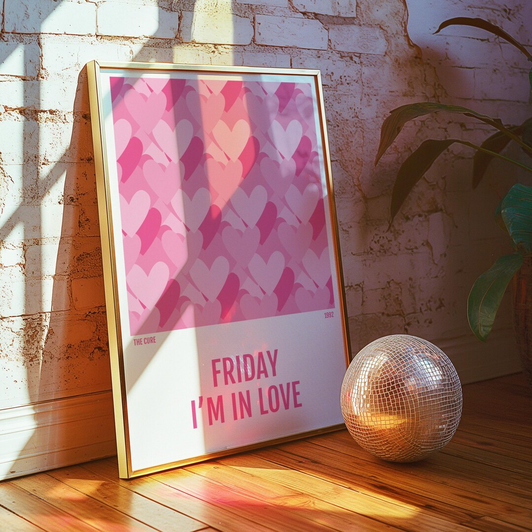 The Cure Friday I'm in Love Inspired Lyric Print 90s Music Quote Print ...