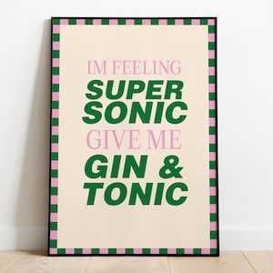Impresión Oasis Supersonic / Gin Tonic / Impresión Rock / Impresión Indie / Decoración Retro Funky para el Hogar / Arte de Pared / Impresión de los 90 / Impresión de los 90 / Impresión de los 2000