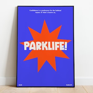 Parklife Blur Funky Poster Print / Music Print / Indie Print / 90s Print 00s Print / Retro Home Decor Wall Art / Kitchen Prints