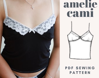 PDF Cami Sewing Pattern | Sizes XS-XL | Instant Download | Cute Sewing Pattern | Easy Sewing Pattern