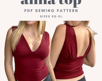 PDF Top Sewing Pattern | Sizes XS-XL | Easy Sewing Pattern | Beginner Sewing Pattern | Sewing Pattern Womens