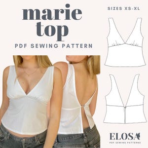 PDF Top Sewing Pattern | Sizes XS-XL | Cami Sewing Pattern | Beginner Sewing Pattern | Sewing Pattern Womens