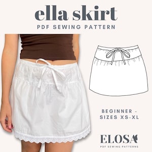 Mini Skirt Sewing Pattern | Sizes XS-XL | Beginner Sewing Pattern