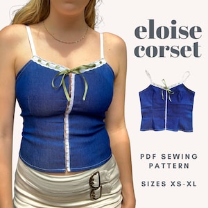 PDF Top Sewing Pattern | Sizes XS-XL | Sewing Pattern Women&#39;s | Corset Sewing Pattern | Easy Sewing Pattern | Cute Sewing Pattern