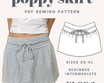 Mini skirt sewing pattern | Sizes XS-XL | women's sewing pattern | skirt sewing pattern