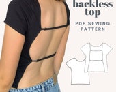 Backless Top Sewing Pattern | Cute Sewing Pattern | Easy Sewing Pattern | Sewing Pattern Top | Sewing Pattern Women's | PDF Sewing Pattern