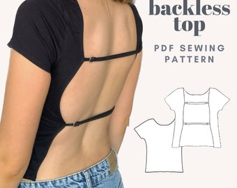 Backless Top Sewing Pattern | Cute Sewing Pattern | Easy Sewing Pattern | Sewing Pattern Top | Sewing Pattern Women's | PDF Sewing Pattern