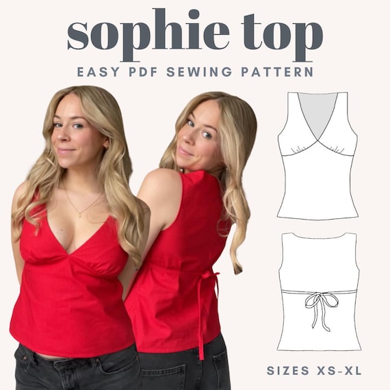 PDF Top Sewing Pattern | Sizes XS-XL | Cami Sewing Pattern | Easy Sewing Pattern | Beginner Sewing Pattern | Sewing Pattern Womens