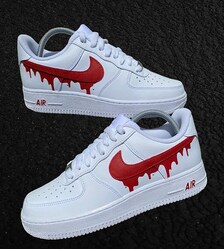 Nike AF1's x Red Dripping 🩸 Available now 🙏🏻 Sizes available from 36 to  45 ✓ ___ #customshoes #custom #nike #angelusdirect #art…