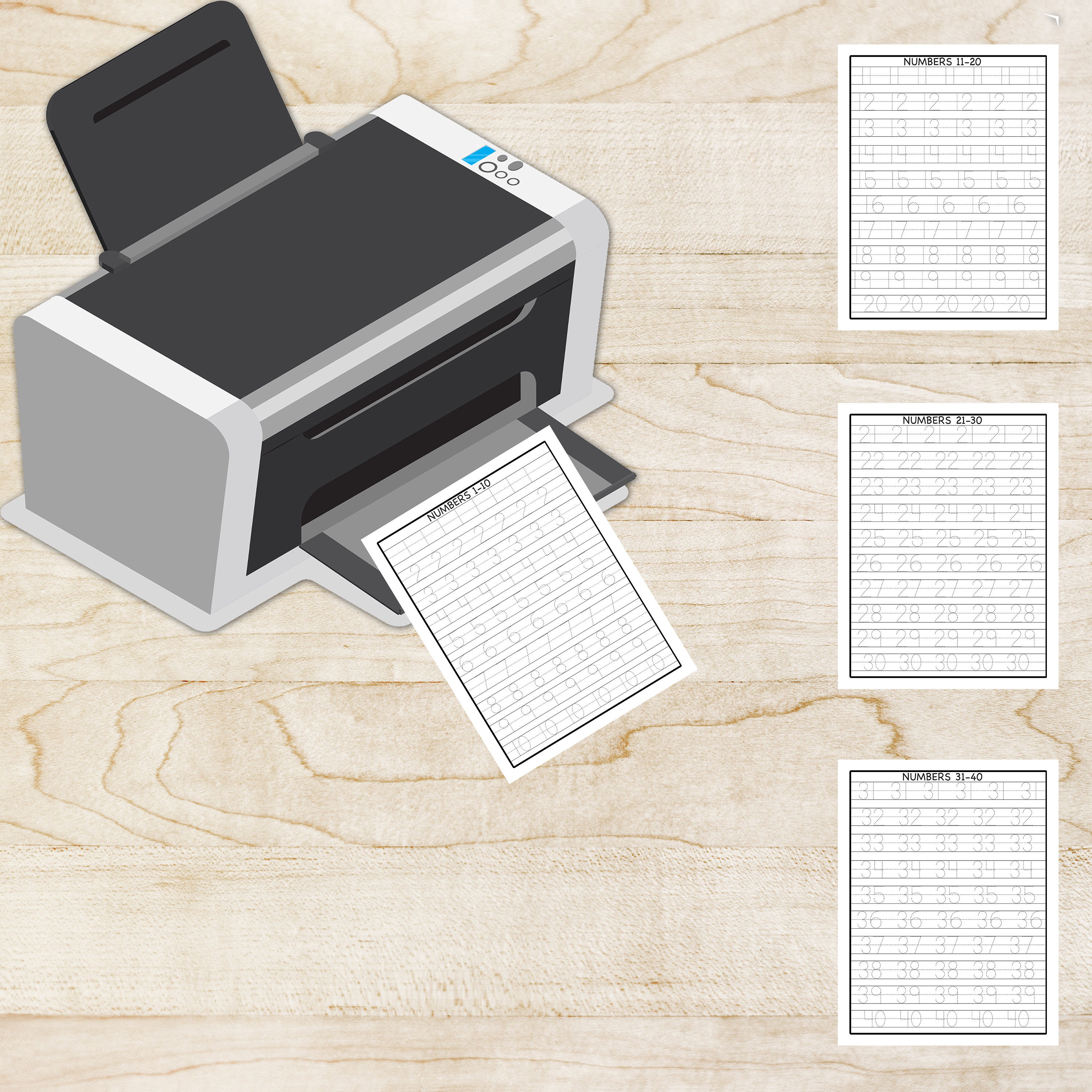 Number Tracing Worksheets 1-100 Preschool Printable, Kindergarten ...