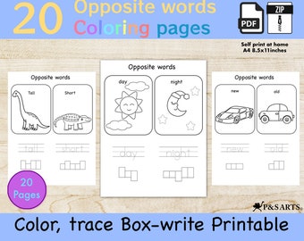 opposite worksheets etsy