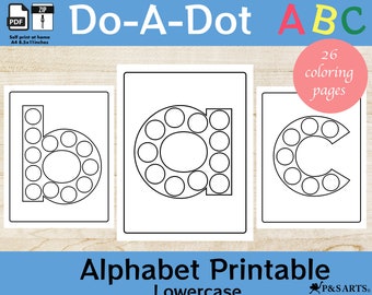 Do-A-Dot Printable, Alphabet Lowercase, Activity for kids and Toddlers, Alphabet Letters, Preschool Activity Printable