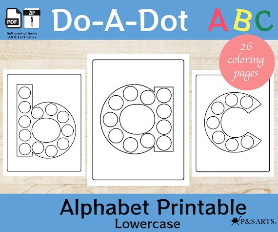 Do-A-Dot Printable, Alphabet Lowercase, Activity for kids and Toddlers, Alphabet Letters, Preschool Activity Printable