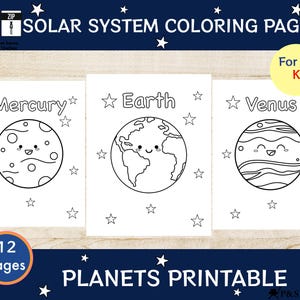 Solar System Printable, Planets Coloring Pages, Activity Preschool, Educational Coloring Pages, Solar System coloring sheets.