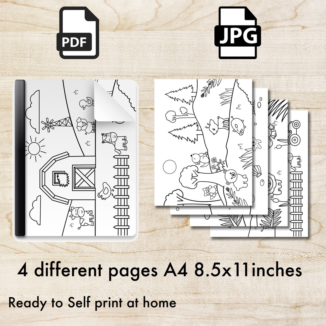 Animal Habitats Coloring Pages Printable, for Toddlers and Kids