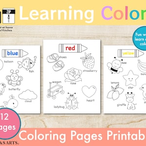 Learning Colors, Preschool Activities, Kids, Toddler, Fine Motors, Homeschool Printable, Coloring Pages.
