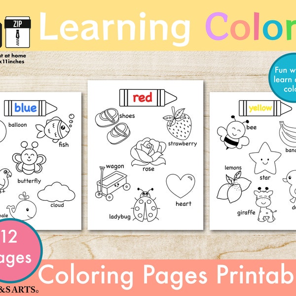 Learning Colors, Preschool Activities, Kids, Toddler, Fine Motors, Homeschool Printable, Coloring Pages.