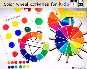 Roue chromatique pour les enfants, combinaisons de couleurs simplifiées