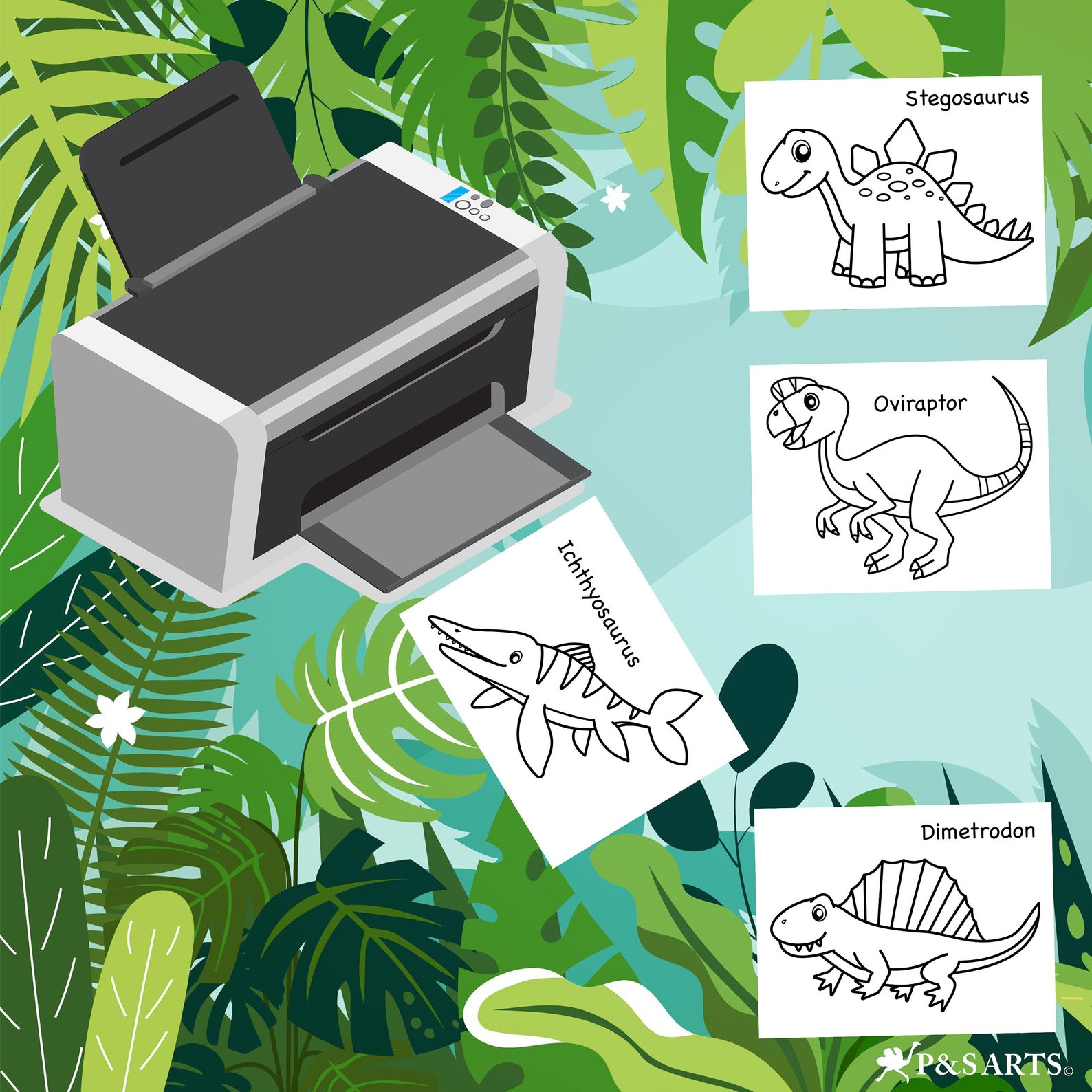 30 Dinosaurs Simple and Jumbo Printable Coloring Pages for Toddlers and ...