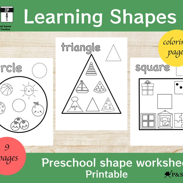 Learning Shapes, Coloring Shapes, Activities for Kids, Preschool Shapes Tracing, Shapes Printable, Activity for Toddlers